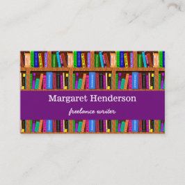 Cartão De Visita Teste padrão da prateleira da promoção do livro do