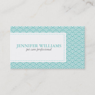 Cartão De Visita Teste padrão de Seigaiha do japonês do Aqua