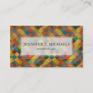 Cartão De Visita Teste padrão do vintage. Geométrico