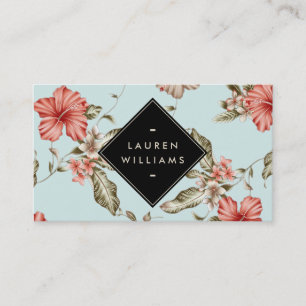 Cartão De Visita Teste padrão floral do Chinoiserie elegante no
