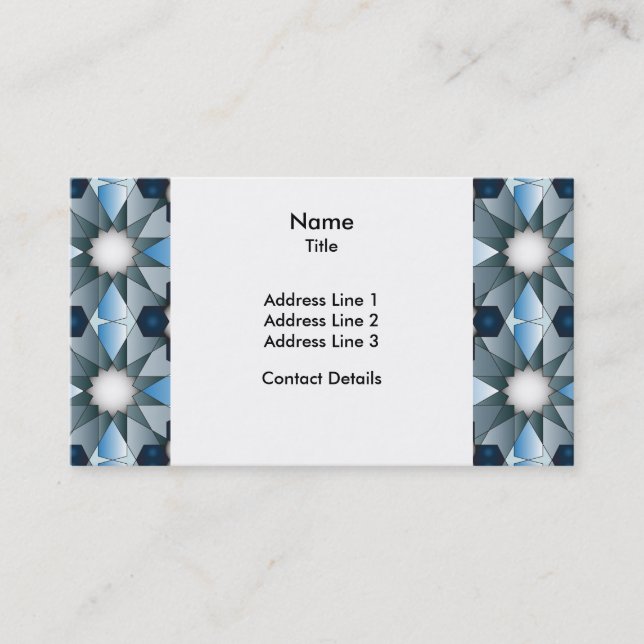 Cartão De Visita Teste padrão geométrico 004 de Ben Yusuf Madrasa (Frente)