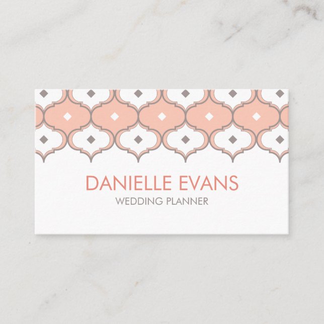 Cartão De Visita Teste padrão marroquino (Frente)