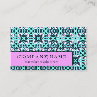 Cartão De Visita Teste padrão moderno azul das folhas