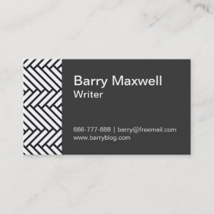 Cartão De Visita teste padrão preto e branco de herringbone