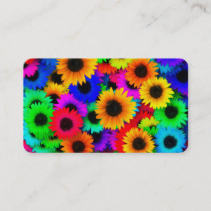 Cartão De Visita Teste padrão psicadélico brilhante do hippy da