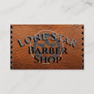 Cartão De Visita Texas Lone Star em Brown Leather em um