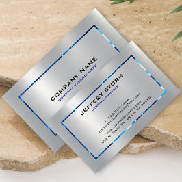 Cartão De Visita Têxteis Metálicos de Cinza Prateada Parede Aço Ino