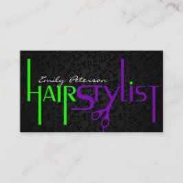 Cartão De Visita Texto De Lista De Cabelos Preto Verde E Puro