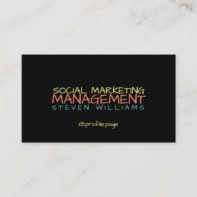 Cartão De Visita Texto do estilo do pop art da rua (Frente)