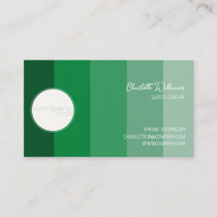 CARTÃO DE VISITA TEXTO DO LOGOTIPO DA EMPRESA ROUND STRIPE VERDE PE