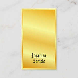 Cartão De Visita Texto Dourado do estilo antigo e elegante Modelo c