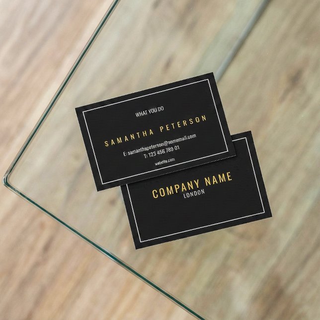 Cartão De Visita Texto Dourado e negrito prateado (Gold and silver bold text business card.)