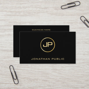 Cartão De Visita Texto Dourado Elegante Amplo Premium de Luxo Moder