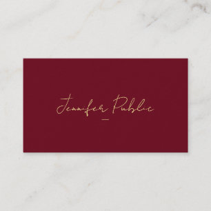 Cartão De Visita Texto Dourado Falso Personalizado Script de Luxo P
