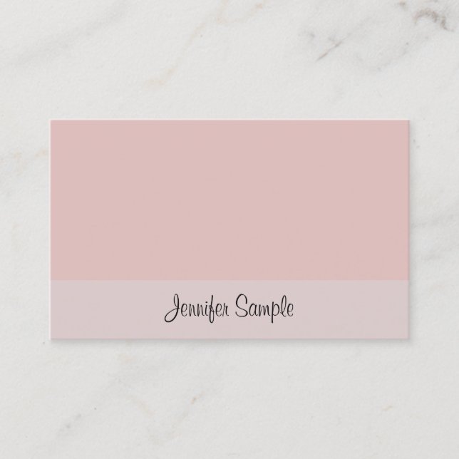 Cartão De Visita Texto Elegante de Script de Caligrafia Modelo Mode (Frente)