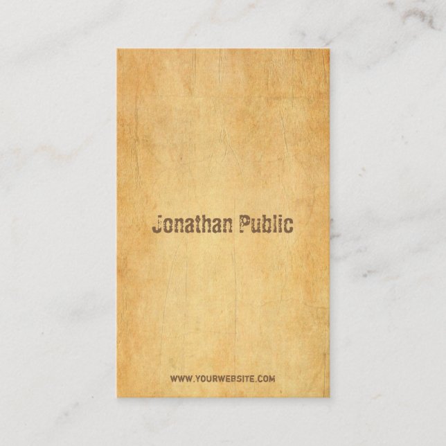 Cartão De Visita Texto Elegante de Script em Distância de Papel Ant (Frente)