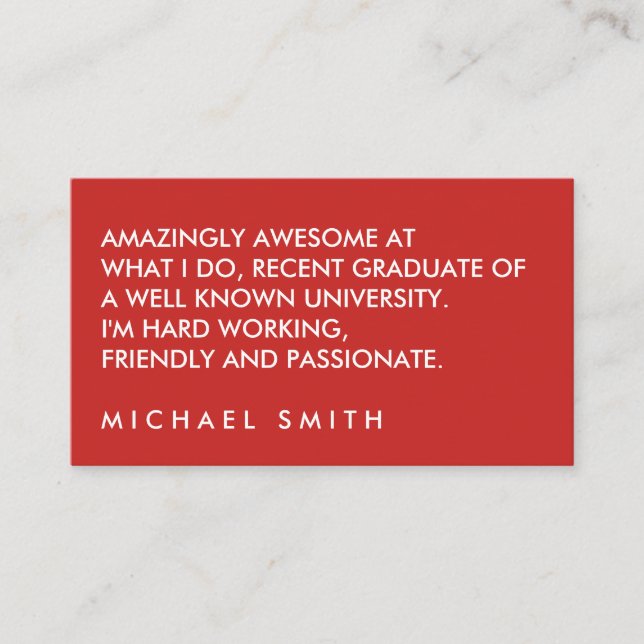 Cartão De Visita Texto Grande Mínimo Negrito (Frente)