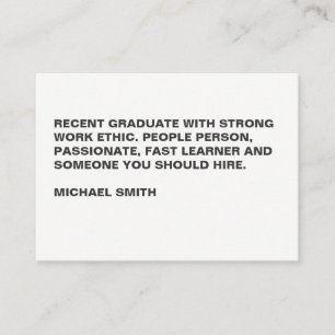 Cartão De Visita Texto Grande Mínimo Negrito