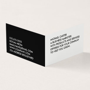 Cartão De Visita Texto Grande Negrito Minimalista