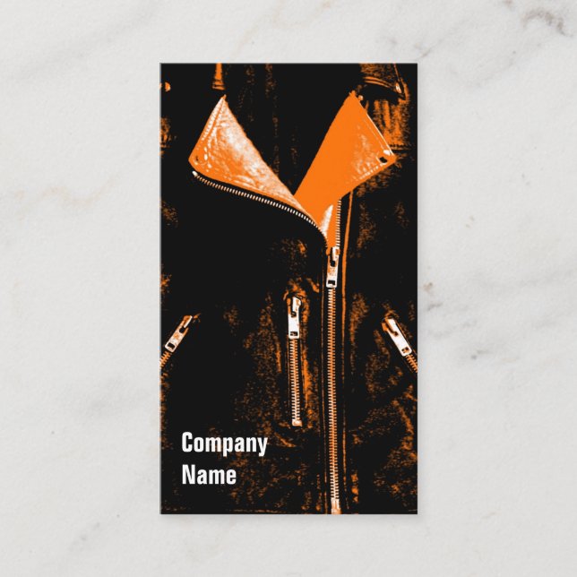 Cartão De Visita Texto lateral preto alaranjado do casaco de (Frente)