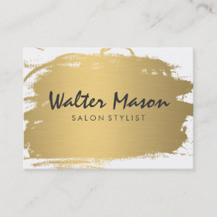 Cartão De Visita Texto Moderno Dourado Luxo Brushed
