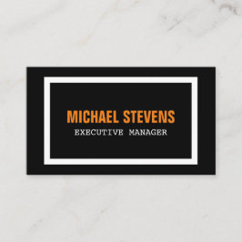 Cartão De Visita Texto Negrito Branco Na moda Laranja Branco Preto