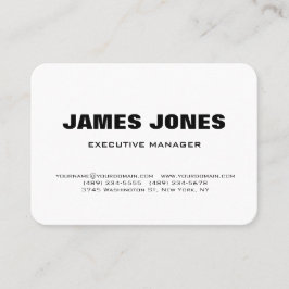 Cartão De Visita Texto Negrito Branco Na moda Moderno Profissional