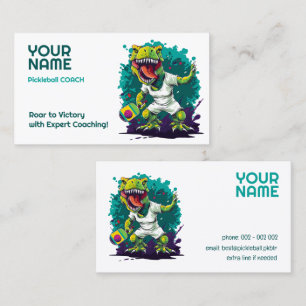 Cartão De Visita Texto personalizado com t-rex   Dino Drive Pickleb