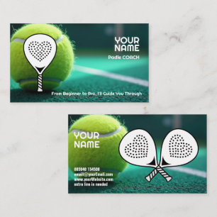 Cartão De Visita 🎾Texto personalizado, Domine o Jogo Treinador de