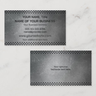 Cartão De Visita Texto personalizado Faux Metal