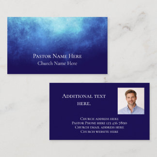 Cartão De Visita Texto Personalizado & Foto Pastor da Igreja Cristã