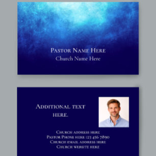 Cartão De Visita Texto Personalizado & Foto Pastor da Igreja Cristã