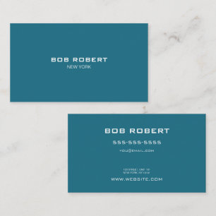 Cartão De Visita TEXTO PERSONALIZADO - Teal Sólido Minimalista