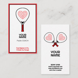 Cartão De Visita Texto personalizado 🎾, Treinador Padel