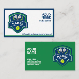 Cartão De Visita Texto personalizado 🎾, Treinador Padel