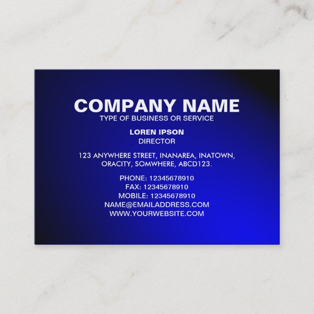 Cartão De Visita Texto Simples 06 - Destaque - Azul (Frente)