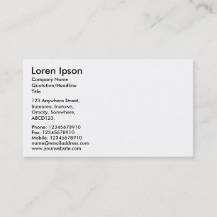 Cartão De Visita Texto Simples - Branco