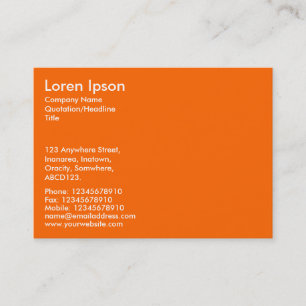 Cartão De Visita Texto Simples - Laranja