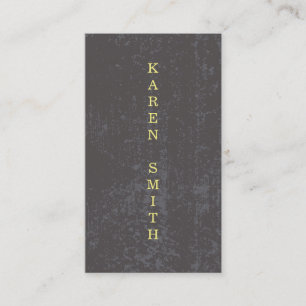 Cartão De Visita Texto Vertical Estilo de Grunge Moderno