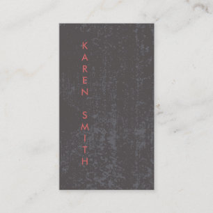 Cartão De Visita Texto Vertical Estilo de Grunge Moderno