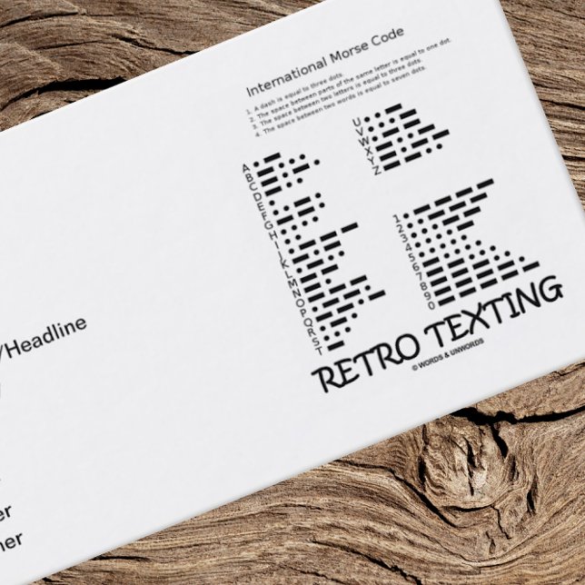 Cartão De Visita Textos Retroativos (Código Internacional Morse) (If you use Morse Code, you'll enjoy introducing yourself with this "Retro Texting" business card)