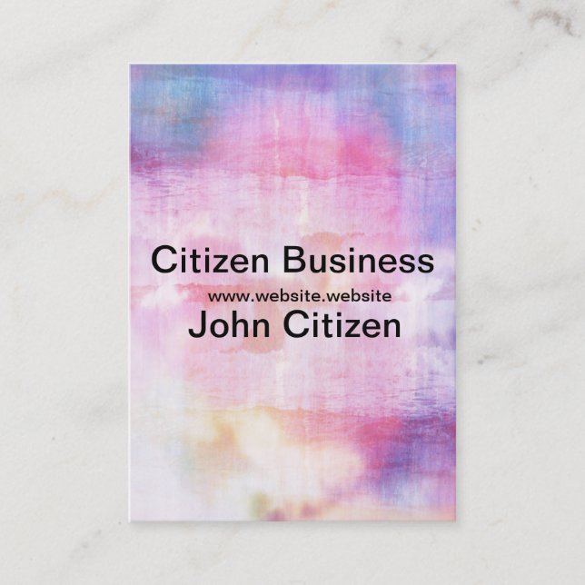 Cartão De Visita textura Abstrato azul e rosa do oceano (Frente)