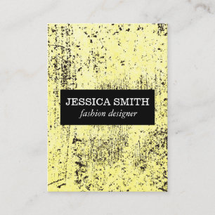 Cartão De Visita Textura Amarela na moda Grunge