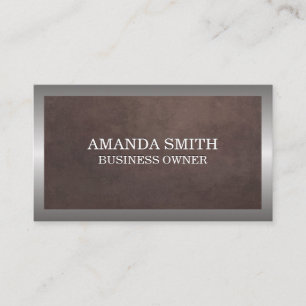 Cartão De Visita Textura castanha Silver Frame Metálico