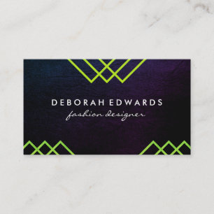 Cartão De Visita Textura Chic das Linhas Geométricas de Luxo