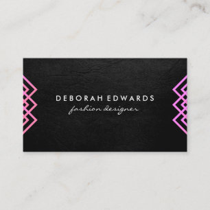 Cartão De Visita Textura Chic das Linhas Geométricas de Luxo