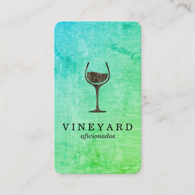 Cartão De Visita Textura Chic Marbled com Vidro de Vinho (Frente)