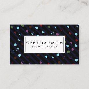 Cartão De Visita Textura Chic Stripes and Dots