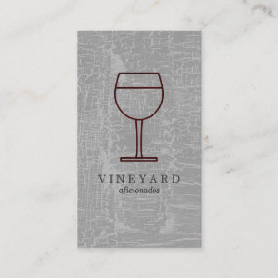 Cartão De Visita Textura Cinza com Taça de Vinho