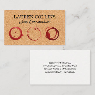 Cartão De Visita Textura de Cork | Vidro De Vinho